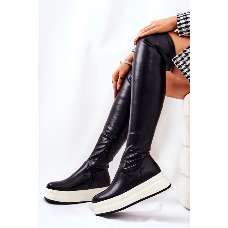 PG2 Vysoké Boty Na Černé Platformě Nellie černý 1