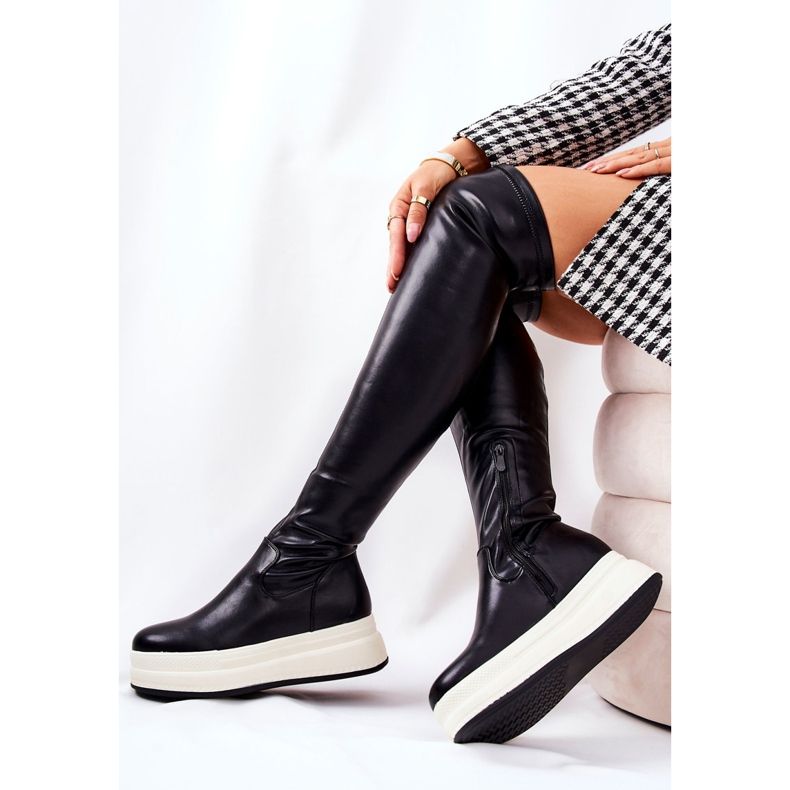 PG2 Vysoké Boty Na Černé Platformě Nellie černý 2