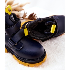 PJ2 Dětské zateplené boty na suchý zip Navy Blue Fruzio námořnická modř 1
