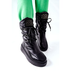 S.Barski Dámské černé teplé sněhové boty Chardonnay černá 3