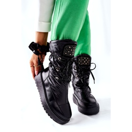 S.Barski Dámské černé teplé sněhové boty Chardonnay černá 6