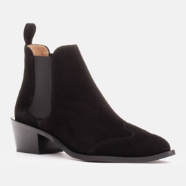 Marco Shoes Kotníkové boty z přírodního semiše černý 1