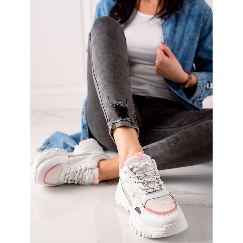 Evento Bílé módní tenisky bílý šedá 1