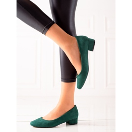 Sabatina Zelené semišové lodičky zelená 1