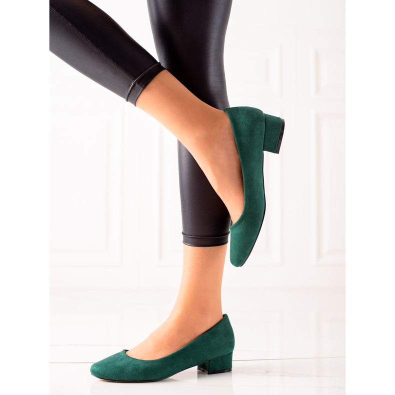 Sabatina Zelené semišové lodičky zelená 1