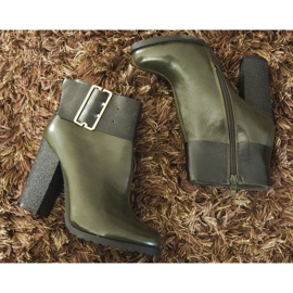 Elegantní Boty S Přezkou Na Sloupek 1742 Khaki černý 1