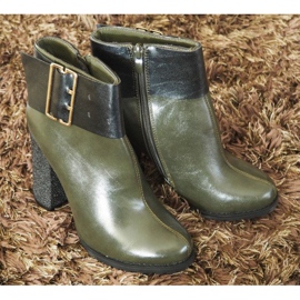 Elegantní Boty S Přezkou Na Sloupek 1742 Khaki černý 2