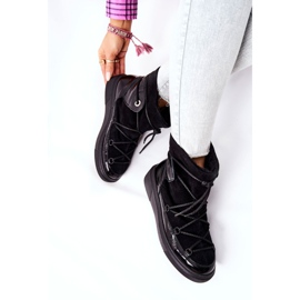 PF1 Teplé semišové sněhule Black Clarem černý 2