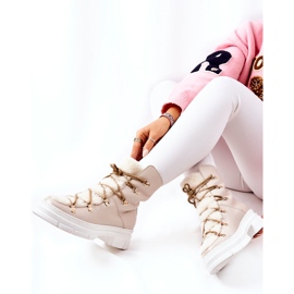 Teplé kožené boty Světle béžové Nerisso Trappers béžový 1