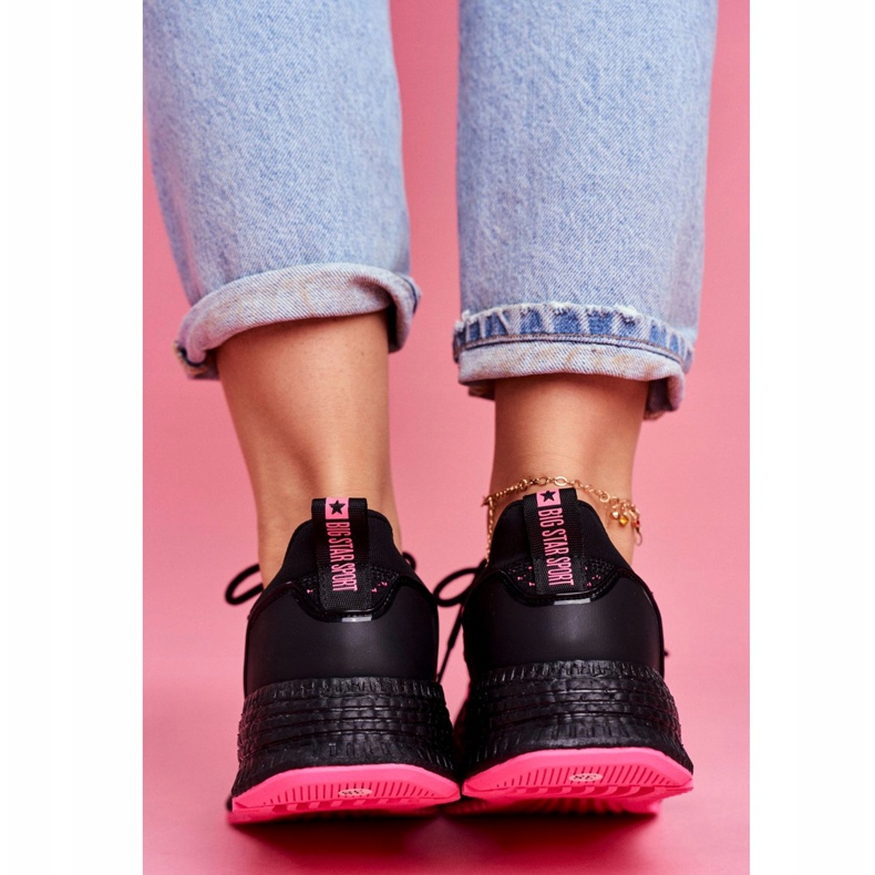 Dámské sportovní boty Tenisky Big Star Black Fuchsia FF274964 černý růžový 5