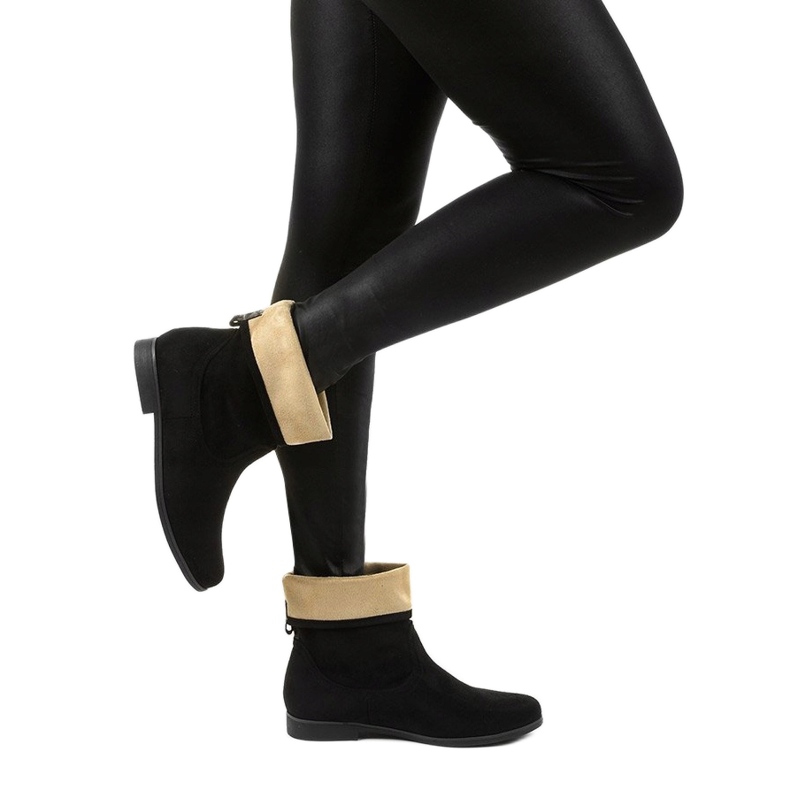 Islevine černé semišové nazouvací boty černá 2