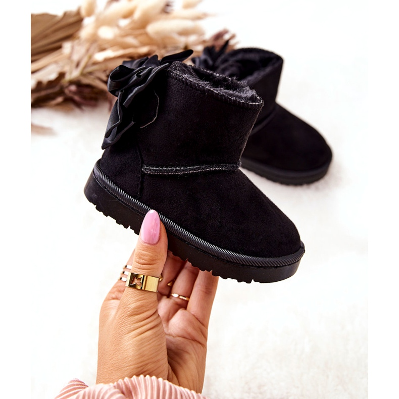Dětské Teplé Sněhule S Mašlí Black Snowis černý 1
