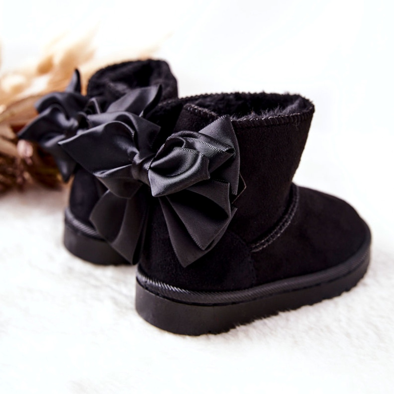 Dětské Teplé Sněhule S Mašlí Black Snowis černý 4