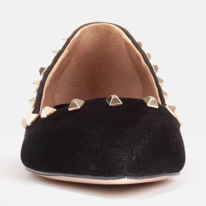 Marco Shoes Baleríny s ozdobnými cvočky černý 1