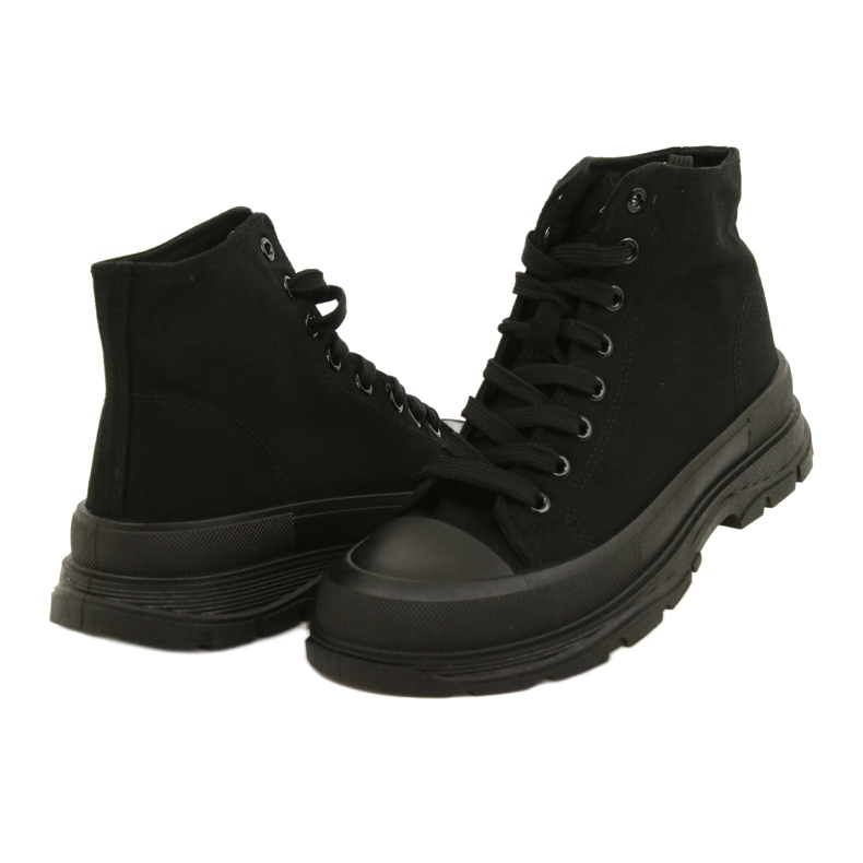 News Černé vysoké tenisky na platformě 21SP02-1050 černá 4