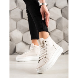 Renda Vysoké Tenisky S Ekokůží béžový 2