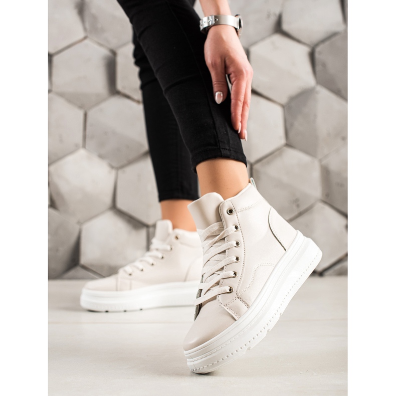 Renda Vysoké Tenisky S Ekokůží béžový 2