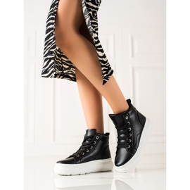 Renda Vysoké Tenisky S Ekokůží černý 1