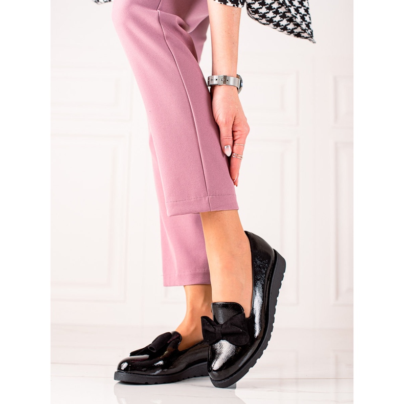 La.Fi Lakované boty s mašlí černá 2