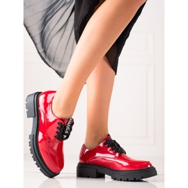 La.Fi Šněrovací módní boty červený 1