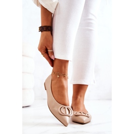 PS1 Kožená Balerína V Spitz Béžové Rachelle béžový 2