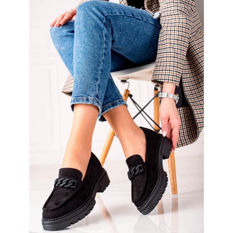 Černé semišové mokasíny LA.FI černá 1