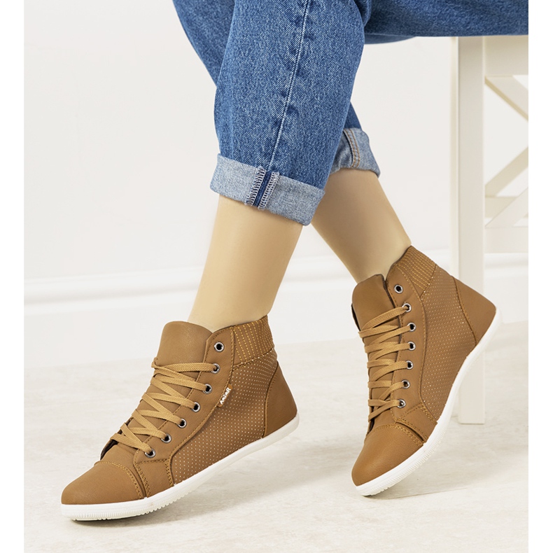 Hnědé kotníkové tenisky Chartier hnědý 1 Hnědé kotníkové tenisky Chartier hnědý 1