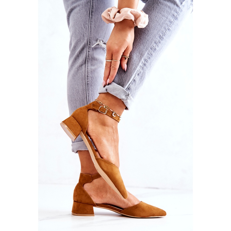 WS1 Semišové Lodičky V Spitz Camel Calliope hnědý 1