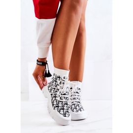 FM1 Černobílé ponožky Kandice sportovní boty bílý černá 2