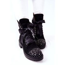 Semišové boty Workery Lewski Shoes Tied 3069 Black černý 1