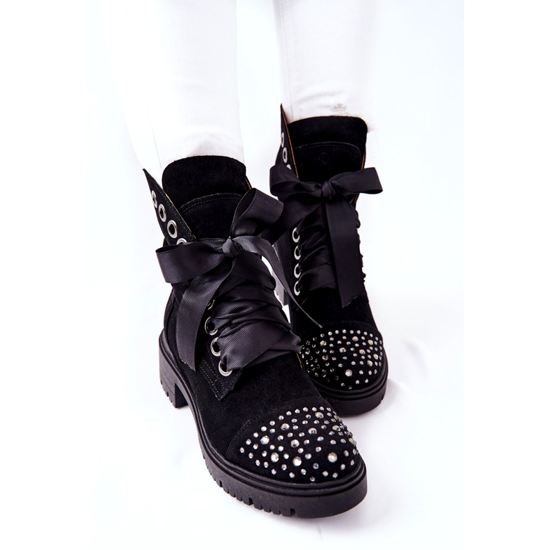 Semišové boty Workery Lewski Shoes Tied 3069 Black černý 1
