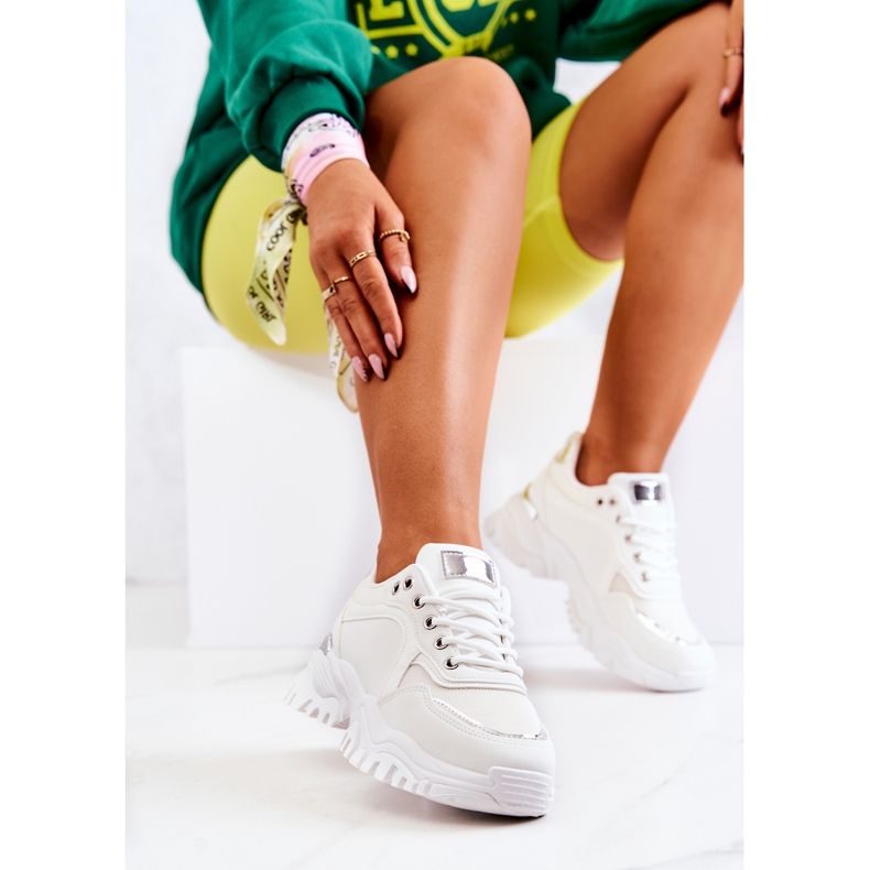 FS2 Tenisky Na Platformě Bílá Sallie bílý stříbrný 2