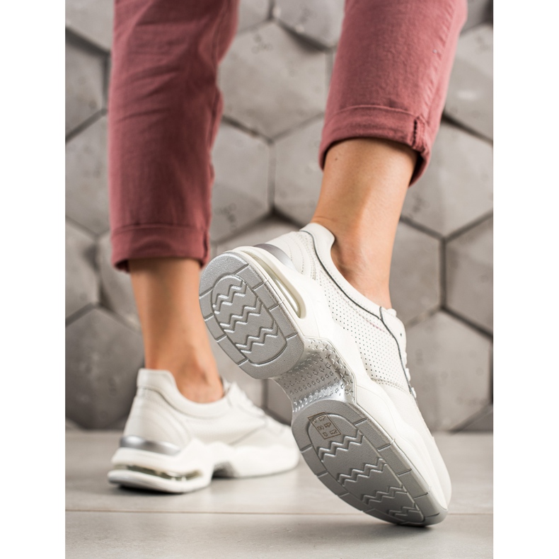 Goodin Prolamované kožené tenisky bílý 2