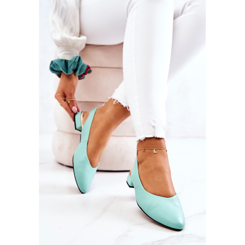 PA2 Kožené venkovní zelené Noreen Balerína Vysoké podpatky zelená 2