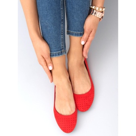 Prolamované baleríny Ameli Red červený 1