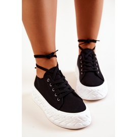 PS1 Tenisky Na Masivní černé A Bílé Platformě Suzane černá 1
