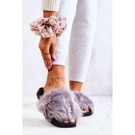 PM1 Pantofle S Kožešinou, Guma šedá Pollie 2