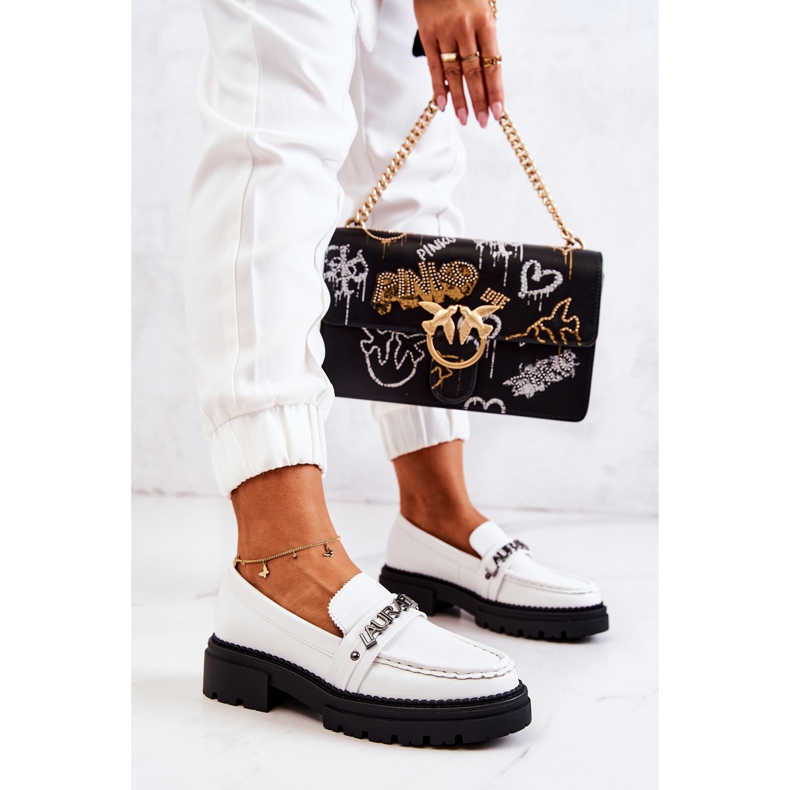 PL5 Kožené mokasíny Letters La.Fi White Jenefer bílý 1