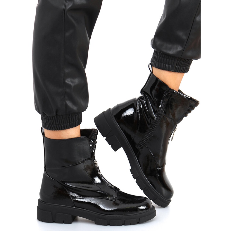 Ploché lakované boty Haiti Black černý 1