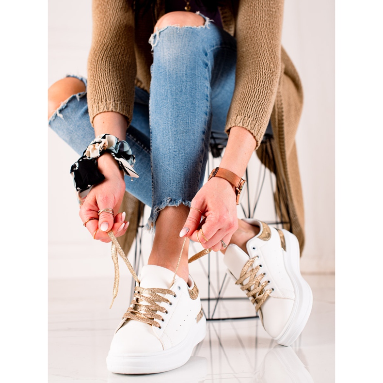 BUONAROTTI Tenisky Se Zlatými Vložkami bílý 1