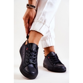 Nízké kožené tenisky Big Star JJ274006 černé černá 2