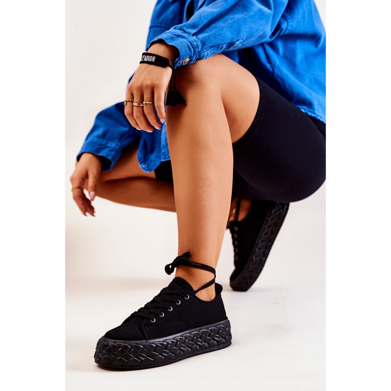 PS1 Tenisky Na Masivní černé Platformě Suzane černá 2