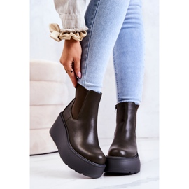 PS1 Teplé kozačky Tmavě zelené Montiano zelený 2