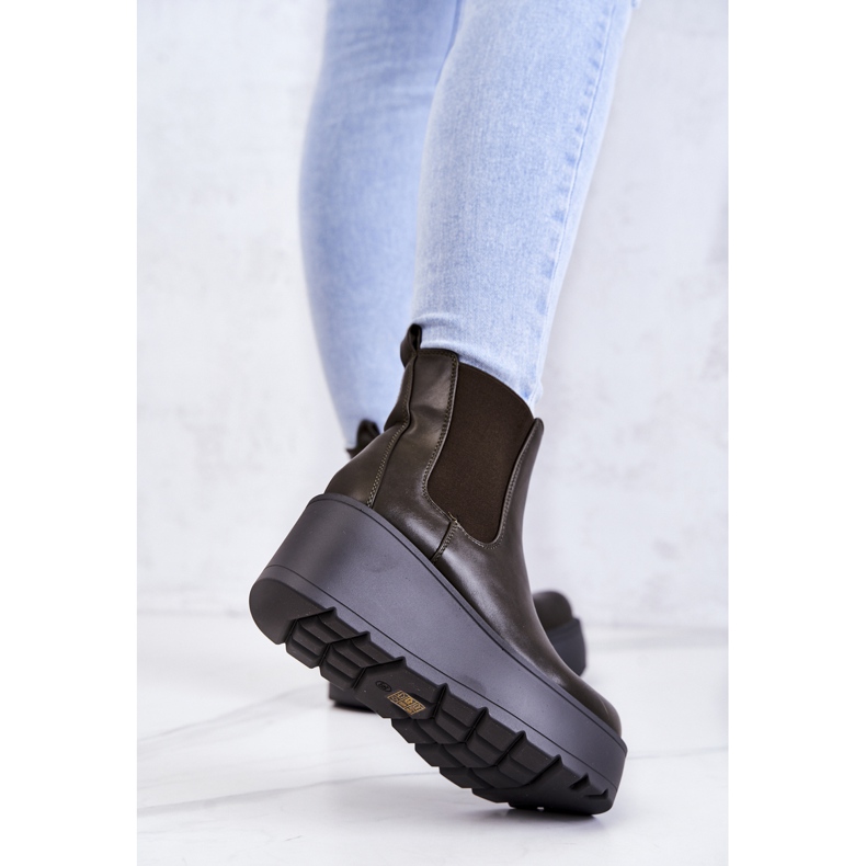 PS1 Teplé kozačky Tmavě zelené Montiano zelená 1