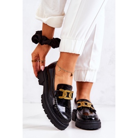 PL5 Lakované mokasíny s La.Fi dekorací Black Laurene černý 2