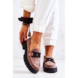 PL5 Semišové mokasíny s ozdobou La.Fi Cappucino Laurene hnědý 2