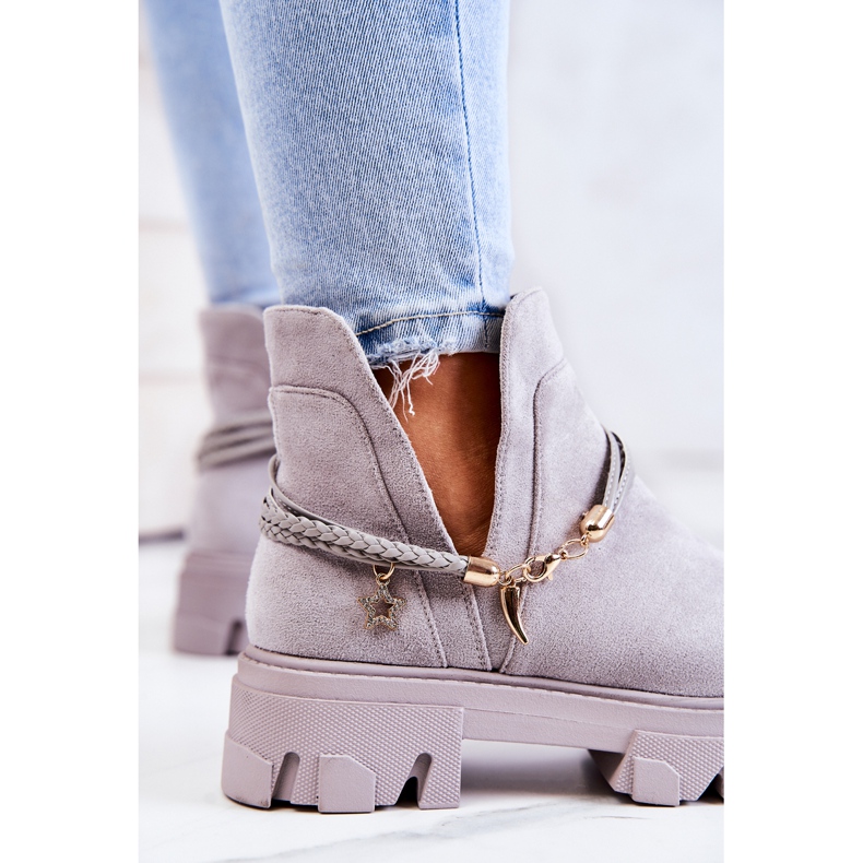 PS1 Semišové Pracovní Boty S pruhy šedá Moriah 1 PS1 Semišové Pracovní Boty S pruhy šedá Moriah 1