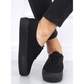 Tenisky s vysokou podrážkou Donau All Black černý 1