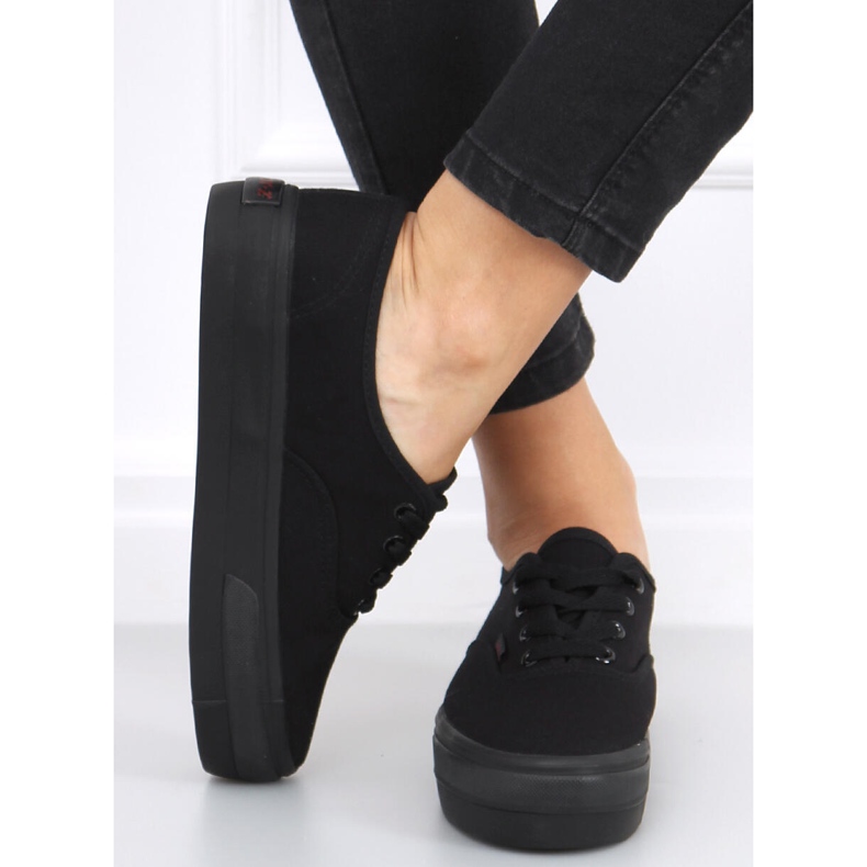 Tenisky s vysokou podrážkou Donau All Black černý 1