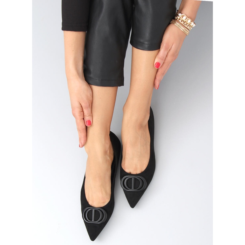 Arte Black baleríny s mandlovou špičkou černá 1 Arte Black baleríny s mandlovou špičkou černá 1